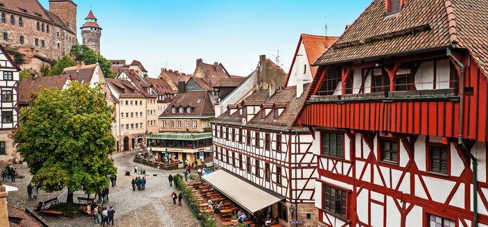 Anna Katharina -Platz in der Altstadt von Nürnberg, Deutschland