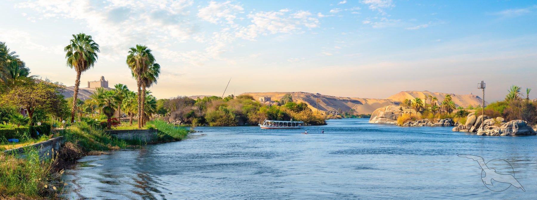 Ufer am Nil bei Assuan, Ägypten